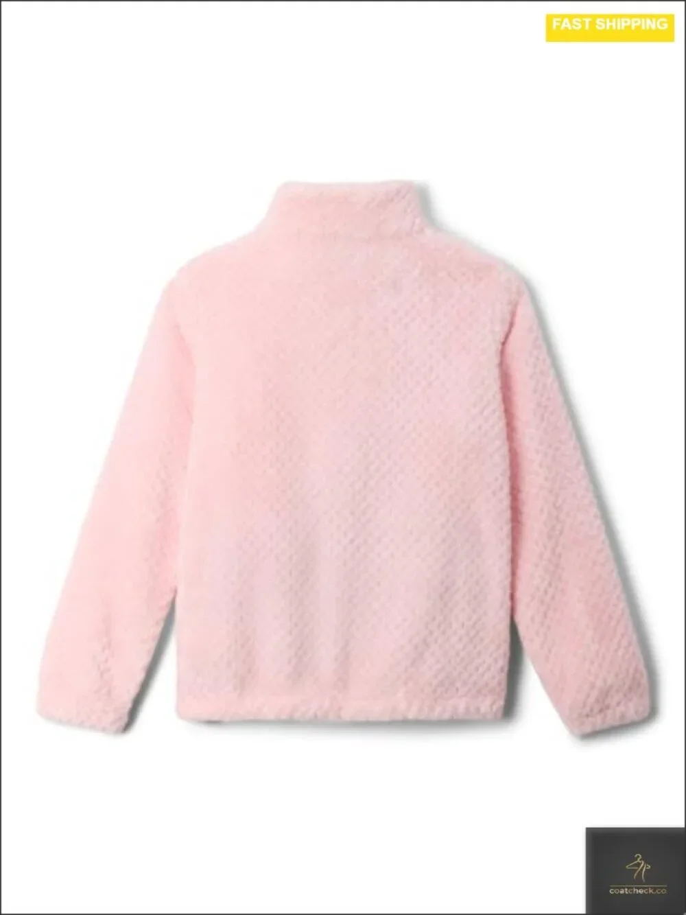 Kids Sherpa Full Zip Fleece Jacket with High Collar and Pockets